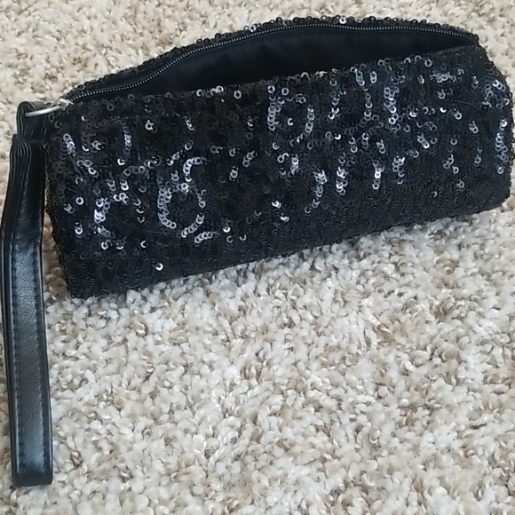 🌸 aeropostale y2k black sequin pencil case bag - Picture 2 of 4